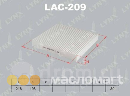 Фильтр салона LYNXauto LAC-209